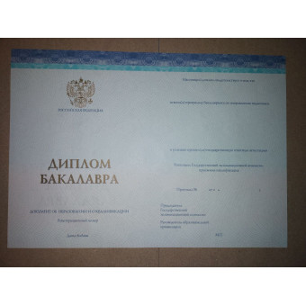 Диплом бакалавра 2018-2022 СпецБланк, образец