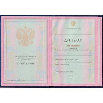 Диплом техникума 1997-2001, образец
