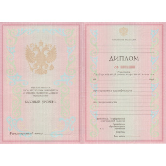 Диплом колледжа 2002-2007, образец