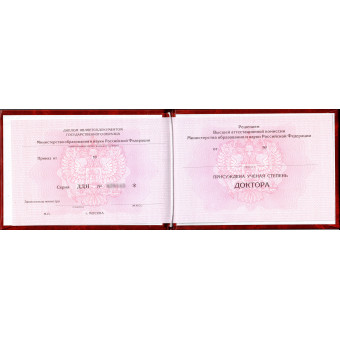 Диплом доктора наук 2013-2025, образец